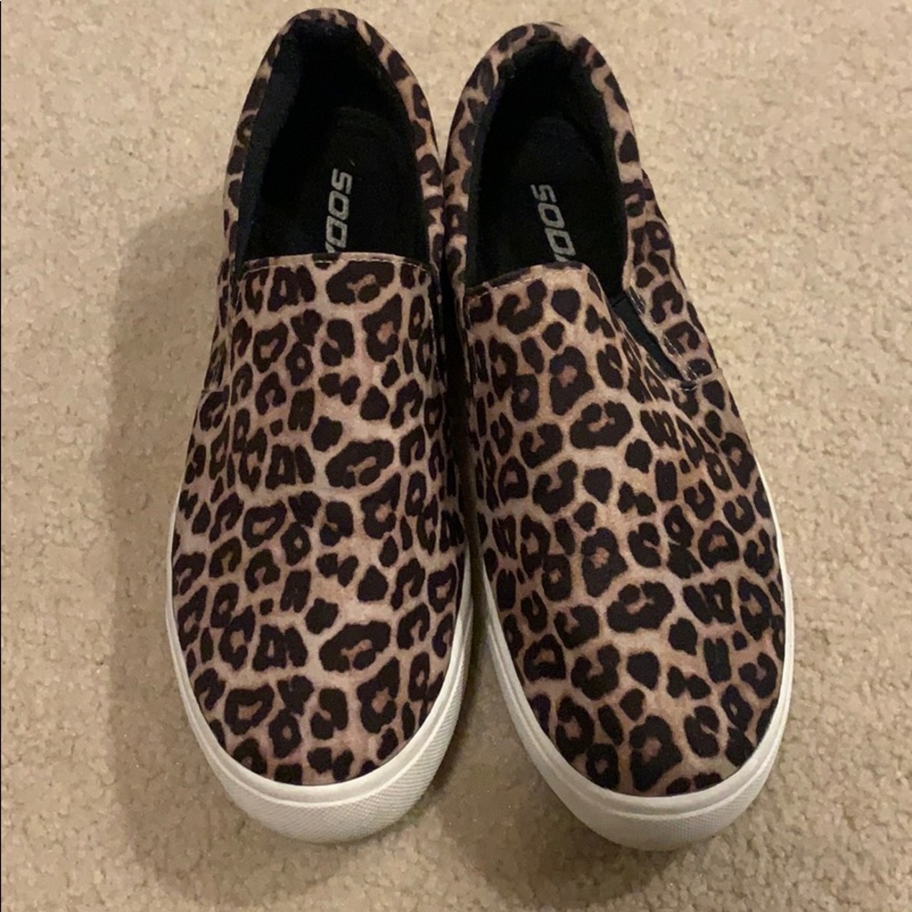 SODA Leopard Slip Ons
